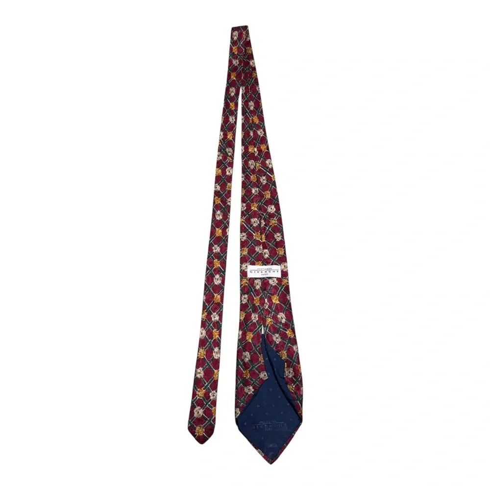 Givenchy Monsieur 100% Silk‎ Patterned Geometric Blue Men's Tie 55x3.5